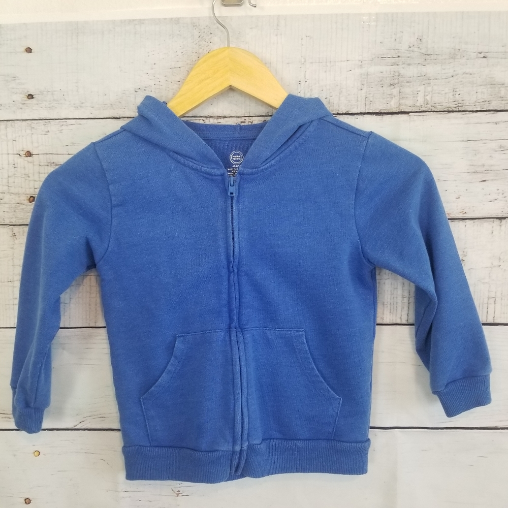 Wonder Nation Boy's Washed blue Zip Hoodie, Size 4T, Color Blue